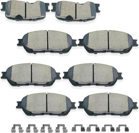 D707 D828 8pcs Ceramic Front Rear Brake Pads With Clips Fit For 2000-2004 For Toyota Avalon,2000-2001 For Toyota For Camry,1999-2003 For Solara in Saudi Arabia