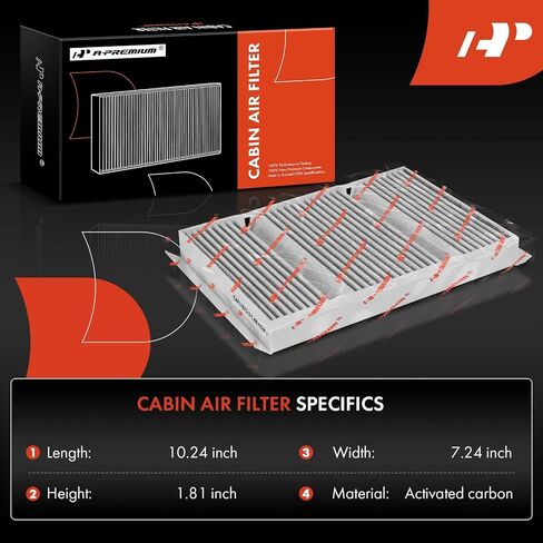 فلتر هواء كابينة A-Premium 4-PC متوافق مع مرسيدس بنز S450 2018-2020، S550 2014-2017، S550e، S560، S560e، S600، S63 AMG، S65 AMG، Maybach S550، Maybach S560، Maybach S600، Maybach S650 in Saudi Arabia