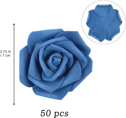 50 Pcs Artificial Deep Wine Red Fake Roses Flower Head, Simulated Foam Artificial Fake Roses for DIY Wedding Party Home Decoration Baby Shower Outdoor Party Stemless Roses in Saudi Arabia