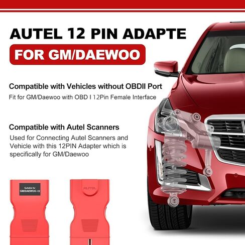 محول Autel الأصلي obd2 إلى obd1 لجنرال موتورز ودايو، obdi 12 دبوس ذكر إلى 16 دبوس أنثى موصل obdii يعمل مع أداة تشخيص autel MK808S، MK808BT PRO، MK900، MS906 PRO، Elite II PRO، Ultra، إلخ in Kuwait