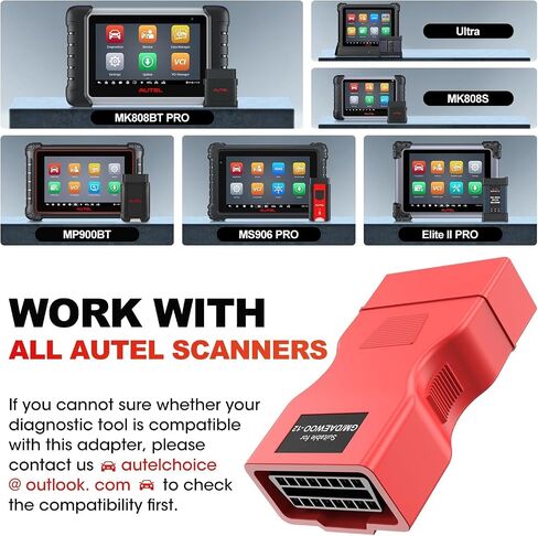 محول Autel الأصلي obd2 إلى obd1 لجنرال موتورز ودايو، obdi 12 دبوس ذكر إلى 16 دبوس أنثى موصل obdii يعمل مع أداة تشخيص autel MK808S، MK808BT PRO، MK900، MS906 PRO، Elite II PRO، Ultra، إلخ in Kuwait