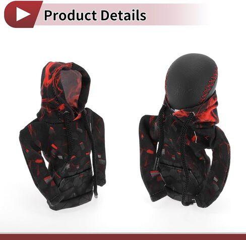 1 Pc Gear Shift Knob Cover Decoration Stick Shifting Handle Protector 5.91"x4.33" Hoodie Style Red Black Gray Polyester in Saudi Arabia