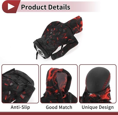 1 Pc Gear Shift Knob Cover Decoration Stick Shifting Handle Protector 5.91"x4.33" Hoodie Style Red Black Gray Polyester in Saudi Arabia