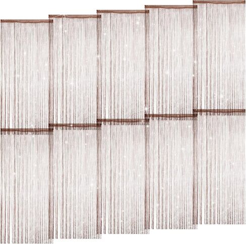 10 عبوات من ستائر سلسلة مقاس 39 × 79 بوصة للمداخل، هامش معلق لغرفة الهبي ومقسم للخصوصية وستائر مطرزة لامعة لنوافذ الباب والممرات ومدخل الحائط وحفلات غرفة النوم، بلون الشمبانيا in Kuwait