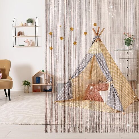 10 عبوات من ستائر سلسلة مقاس 39 × 79 بوصة للمداخل، هامش معلق لغرفة الهبي ومقسم للخصوصية وستائر مطرزة لامعة لنوافذ الباب والممرات ومدخل الحائط وحفلات غرفة النوم، بلون الشمبانيا in Kuwait