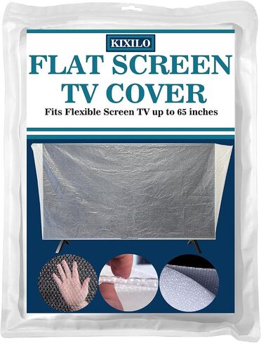Bubble Flat Screen TV Cover Fits Up to 65''W x 36''H, Flat Screen TV Protection During House Moving, Storing, or Home Renovation in Kuwait