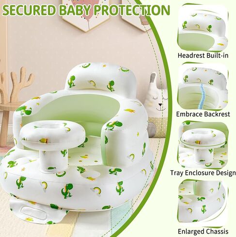 مقعد الطفل القابل للنفخ للأطفال من 3-36 أشهر ، وجلس الطفل على كرسي بني في مضخة الهواء تفجير مقعد أرضي لدعم الظهر لمدة 3 أشهر وأعلى ، ومساحة كبيرة كرسي طفل قابلة للنفخ (حماة) in Kuwait