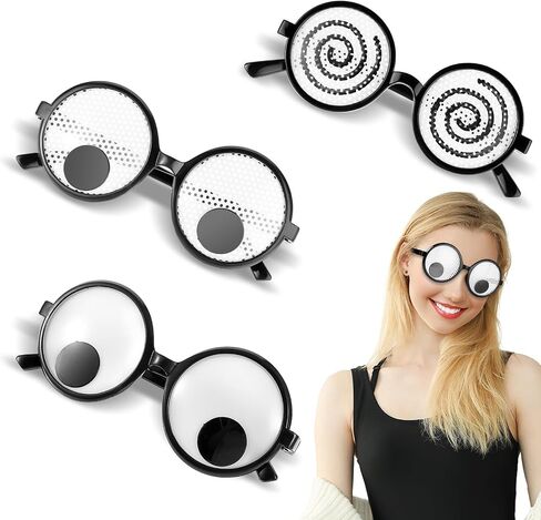 Halloween Decorations 2 Pcs Googly Eyes Glasses Funny Shaking Eyeball Glasses Novelty Shades Amusing Googly Glasses Party Costume Accessories Eyewear Photo Booth Props for Boys Girls in Saudi Arabia
