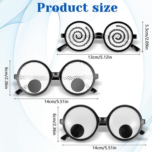 Halloween Decorations 2 Pcs Googly Eyes Glasses Funny Shaking Eyeball Glasses Novelty Shades Amusing Googly Glasses Party Costume Accessories Eyewear Photo Booth Props for Boys Girls in Saudi Arabia