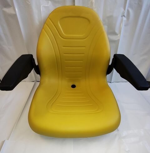 New One Piece Tractor Seats Made for Universal Tractor Seat and Compact High Back Mower Seat with Adjustable Armrest. Yellow Vinyl. in Saudi Arabia