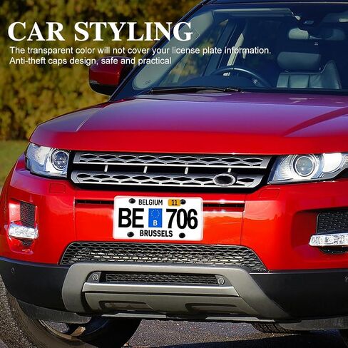 Clear License Plate Covers, 2 Pack Unbreakable Car Tag Frame Protector with Screws Caps and Rattle Proof Pads, Standard US Plates Protective Shield(Style:Black Frame) in Kuwait