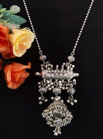 Designer Afghani Antique Oxidised Silver Indian Ethnic Boho Tribal Gypsy Long Necklace Jewelry Women in Saudi Arabia