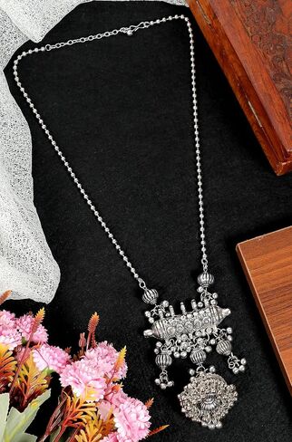 Designer Afghani Antique Oxidised Silver Indian Ethnic Boho Tribal Gypsy Long Necklace Jewelry Women in Saudi Arabia