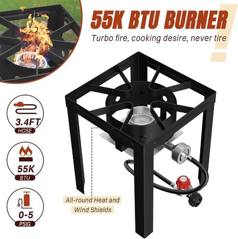 10QT Aluminum Fish Fryer Pot with Basket | Deep Fryer with Lid | Thermometer | Fryer Tongs & Easy Grip Handle for Cooking Seafood | French Fries | Chicken Wings in Kuwait
