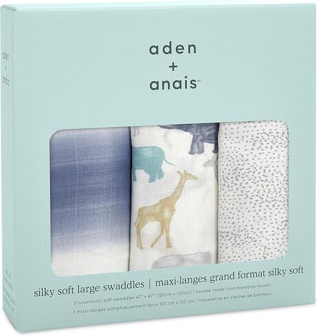 aden + anais assentials حريري ناعم ناعم بطانية طفل ، 100 ٪ من الخيزران شاشات شاشات للفتيات والفتيان ، وتلقي الطفل القماش ، ومجموعة التقويم المولود الجديد والرضع ، 2 عبوة ، مجرة ​​كوني in Kuwait