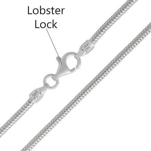 Savlano 925 Sterling Silver 2mm Solid Italian Round Diamond Cut Flexible Snake Chain Necklace with Gift Box for Men & Women - Made in Italy in Saudi Arabia