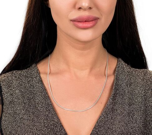 Savlano 925 Sterling Silver 2mm Solid Italian Round Diamond Cut Flexible Snake Chain Necklace with Gift Box for Men & Women - Made in Italy in Saudi Arabia