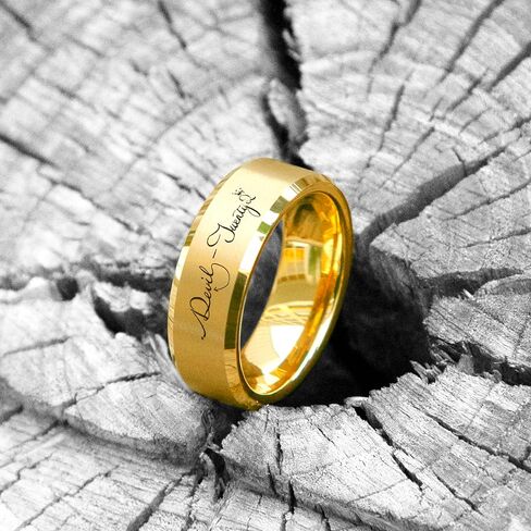 خواتم مخصصة للرجال منقوشة من التنجستين، 6 مم/8 مم أسود فضي أحمر، خواتم وعد الذكرى السنوية للزوج، هدية خطوبة مجوهرات شخصية in Kuwait