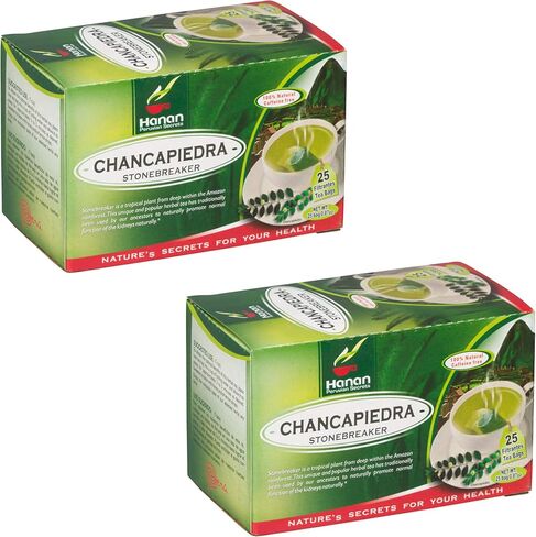 Stone Breaker Chanca Piedra Herbal Tea - 100% Naural from Peru (2x 25 Tea Bags Pack) Natural Kidney Cleanse & Gallbladder Stones Support– Detoxify Urinary Tract, Flush Impurities, Clear Urinary System in Saudi Arabia