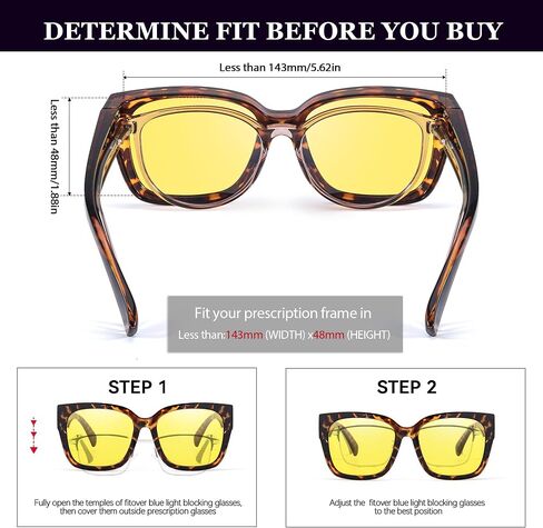 Chicid Night Driving Glasses Fit Over for Women, Wrap Around Glasses HD Yellow Night Vision Glasses in Kuwait