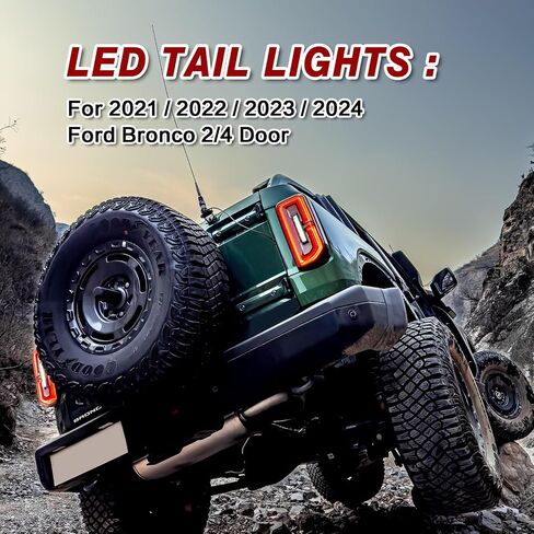 LED Tail Lights Assembly Compatible with 2021 2022 2023 2024 Ford Bronco LED Original Model Taillight Rear Brake Lamp Signal Assembly Partslink:M2DZ13404B(Right Passenger Side) in Saudi Arabia