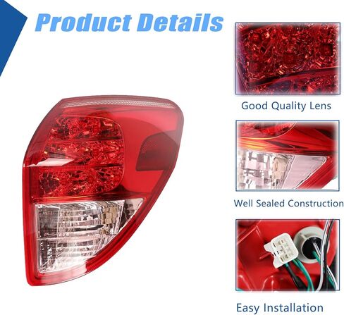 Silscvtt Rear Brake Tail Light Assembly Replacement for Toyota RAV4 2006-2008 Passenger Side Brake Tail Lamp 8155142100 TO2819127 in Saudi Arabia