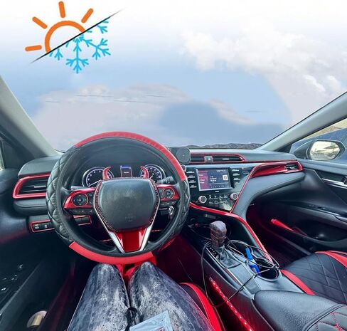 لتويوتا كامري LE SE XLE XSE 2018-2020 ABS مجموعة كاملة من التصميمات الداخلية للسيارة لوحة العدادات الزخرفية وحدة التحكم المركزية صب تقليم منفذ الهواء السيارات غطاء عجلة القيادة الملحقات 10 قطعة in Kuwait