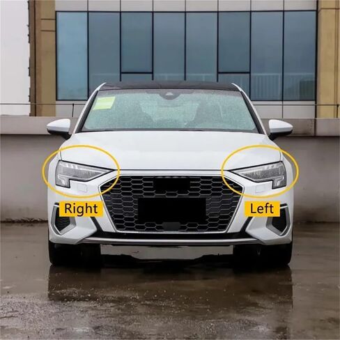 متوافق مع A3 S3 RS3 2021 2022 غطاء للعدسات الأمامية غطاء إضاءة الرأس غطاء المصباح الزجاجي (يسار) in Saudi Arabia