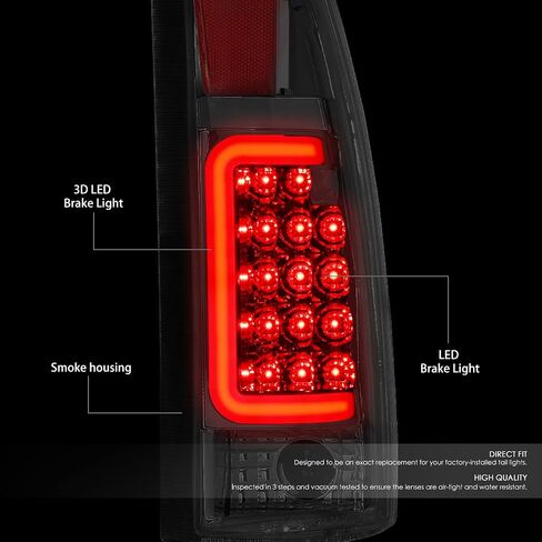 DNA MOTORING TL-C10-LED-3D-BK-SM LED 3D Tail Light Assembly Driver & Passenger Side [Compatible with 99-00 Escalade / 92-94 Blazer / 88-99 C1500-3500] in Saudi Arabia