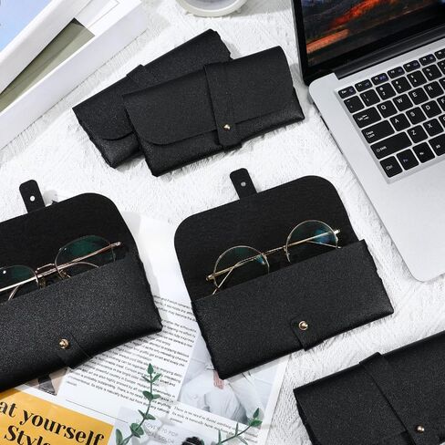 15 Pack Eyeglass Case Soft Glasses Case Studded Sunglasses Pouch Portable PU Leather Bag for Women Men in Saudi Arabia