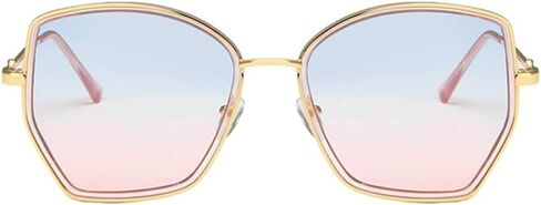 Shiratori Unisex Sunglasses Fashion Gold Blue Pink Drive Holiday Square Non-Polarized UV400 in Saudi Arabia
