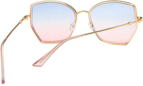 Shiratori Unisex Sunglasses Fashion Gold Blue Pink Drive Holiday Square Non-Polarized UV400 in Saudi Arabia