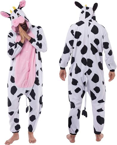Spooktacular Creations Adults Unisex Pajama, Penguin Hooded Jumpsuit Costume with Hat, Penguin Zip-Up Hooded Sleepwear for Halloween Cosplay Costume,L in Saudi Arabia