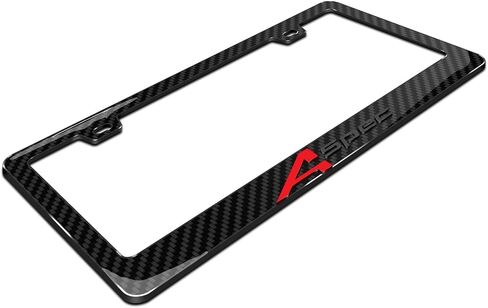 iPick Image for Acura A-Spec Logo in 3D Gray Letters on Black Real 3K Carbon Fiber Finish ABS Plastic License Plate Frame in Saudi Arabia