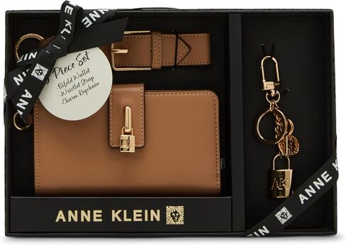 مجموعة هدايا للسيدات من Anne Klein مكونة من قطعتين مع سوار معصم بقفل وحقيبة AK، Sunbaked in Kuwait