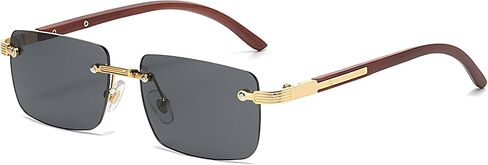 Heptagram Rimless Rectangle Sunglasses Men Women Retro Frameless Square Shades Vintage Sun Glasses Tinted Eyewear in Saudi Arabia