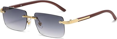 Heptagram Rimless Rectangle Sunglasses Men Women Retro Frameless Square Shades Vintage Sun Glasses Tinted Eyewear in Saudi Arabia