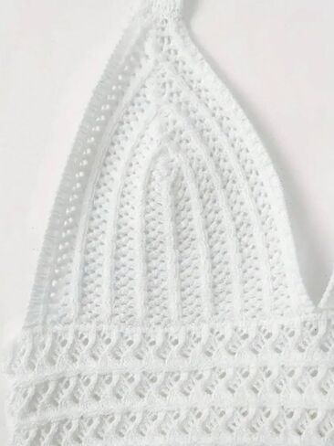 GORGLITTER Women's Crochet Bow Halter Top Cute Backless Summer Ribbed Knit Going Out Country Concert Crop Tops 2025 in Saudi Arabia