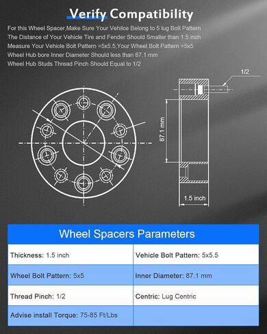 ECCPP 2PCS change bolt pattern from 5x5.5 to 5x5 Conversion Wheel Adapters 1.5 inch 5x139.7 to 5x127 for ford Bronco 1966-1996| for E-150 Club Wagon 2003-2005 | for E-150 Econoline 1992-2002 in Saudi Arabia