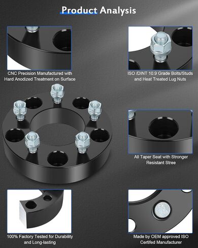 ECCPP 2PCS change bolt pattern from 5x5.5 to 5x5 Conversion Wheel Adapters 1.5 inch 5x139.7 to 5x127 for ford Bronco 1966-1996| for E-150 Club Wagon 2003-2005 | for E-150 Econoline 1992-2002 in Saudi Arabia