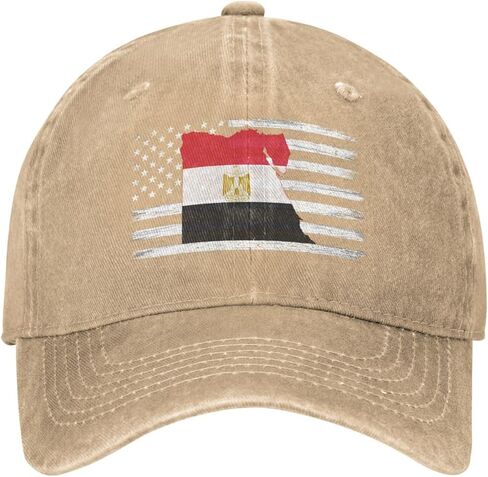 الولايات المتحدة وخريطة العلم لمصر (في الواقع) قبعة بيسبول للرجال والنساء قبعة قبعات أبي قطنية قابلة للتعديل in Kuwait
