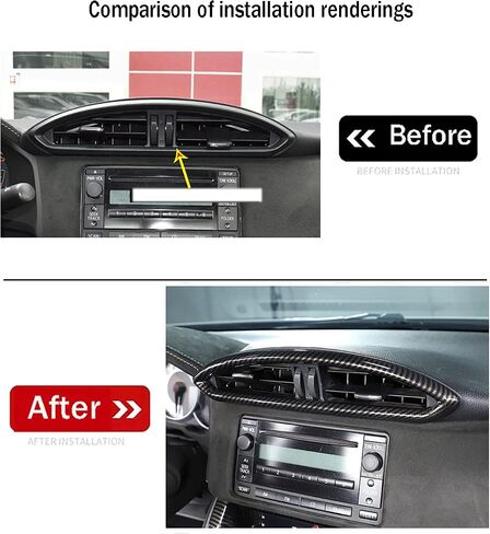ملحقات السيارة مناسبة لسوبارو BRZ تويوتا 86 2012-2020 وحدات التحكم المركزية الداخلية ديكور منفذ تكييف الهواء غطاء إطاري (نمط ألياف الكربون) ABS 1 قطعة in Kuwait