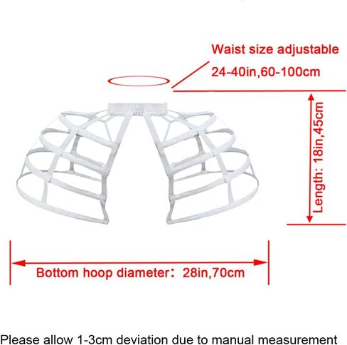 Victorian Cage Skirt Pannier Petticoat Women Bustle Hoop Skirt, One Size in Kuwait