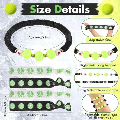 Kacctyen 48 Pcs Tennis Lover Gift Set Makeup Bags, Compact Mirrors, Hair Accessories for Tennis Parties Travel Organizer and Gifts for Female Athletes in Saudi Arabia