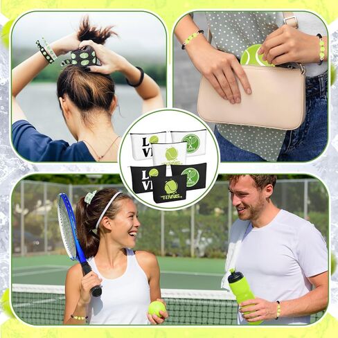 Kacctyen 48 Pcs Tennis Lover Gift Set Makeup Bags, Compact Mirrors, Hair Accessories for Tennis Parties Travel Organizer and Gifts for Female Athletes in Saudi Arabia