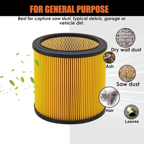 Replacement Filter for Vacmaster 5-20 Gallon/Hart Shop Vacuum 5-17 Gallon, Replaces Hart VCFS 3701 Filter/VCFF Filter, Fits most Shop-Vac/Craftsman Vacuum, with 4x Wet Foam Sleeve in Saudi Arabia