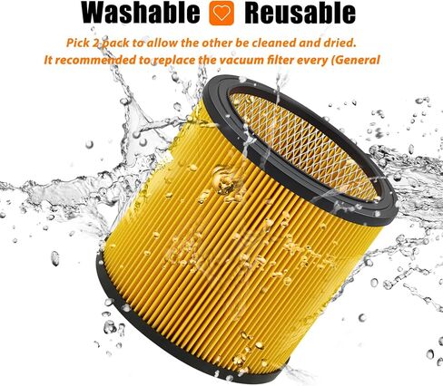 Replacement Filter for Vacmaster 5-20 Gallon/Hart Shop Vacuum 5-17 Gallon, Replaces Hart VCFS 3701 Filter/VCFF Filter, Fits most Shop-Vac/Craftsman Vacuum, with 4x Wet Foam Sleeve in Saudi Arabia
