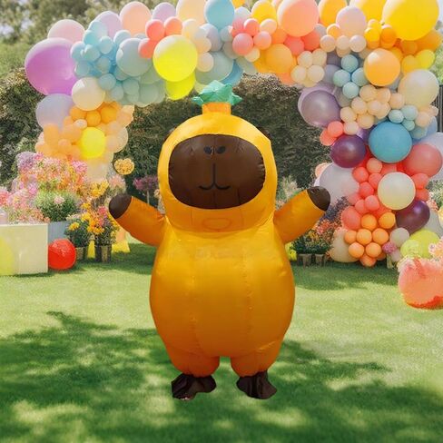 Adult Capybara Inflatable Costume Funny Blow Up Animal Suit for Halloween Christmas Party Outdoor Events Fits 65in to 78in Adjustable Waist (No Battery Included) in Saudi Arabia
