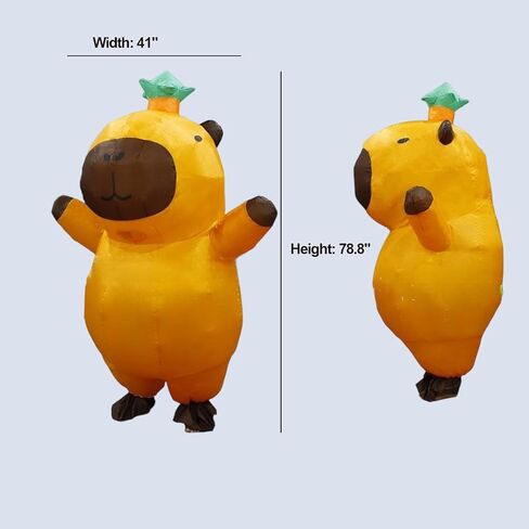 Adult Capybara Inflatable Costume Funny Blow Up Animal Suit for Halloween Christmas Party Outdoor Events Fits 65in to 78in Adjustable Waist (No Battery Included) in Saudi Arabia