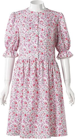 Barbara Costume Beetle Dress Women Pink Floral Print Dress Scar Stickers Halloween Costume Cosplay Props in Saudi Arabia